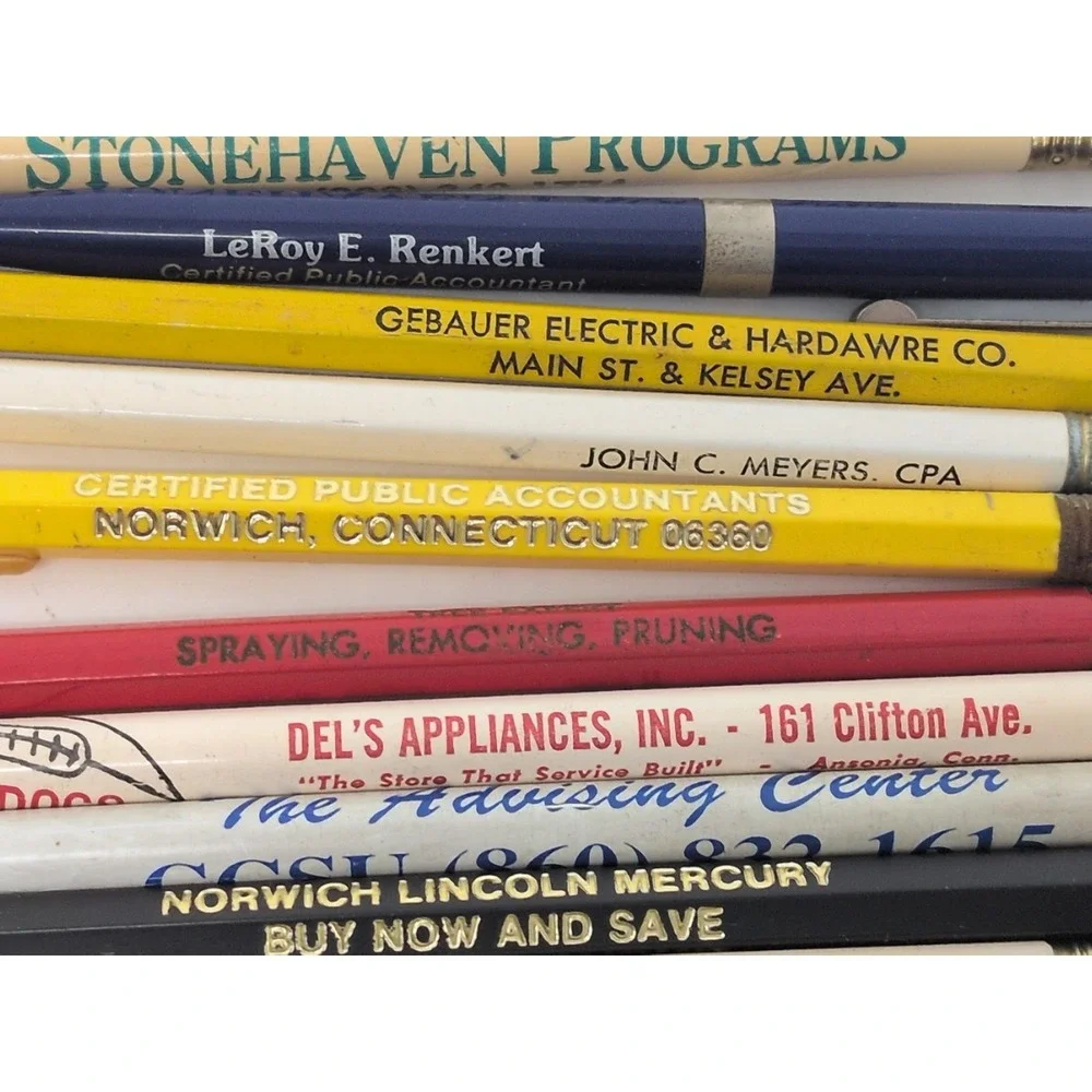 Lot of 17 Vintage Pencils from Connecticut Business Advertising SCSU Police More